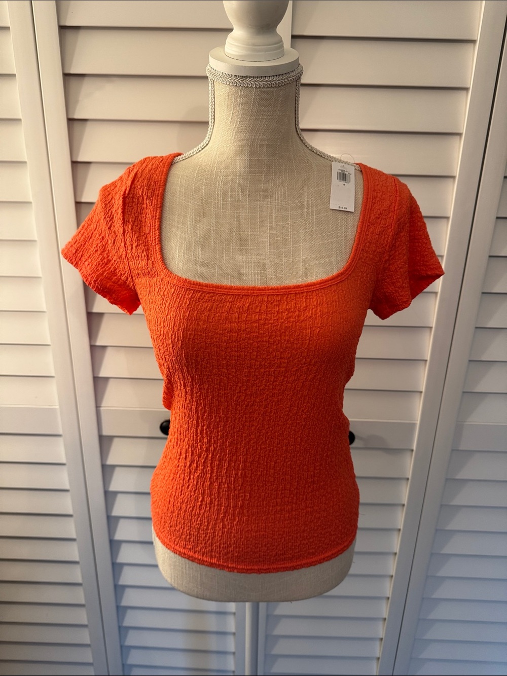 NWT Old Navy Orange Square-Neck Short Sleeve Top